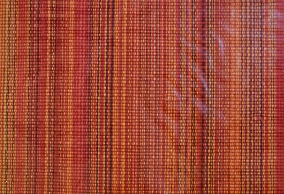 Crate And Barrel Owen Woven Table Runner Vermilion Red 14×60in Cotton - Image 3 of 4