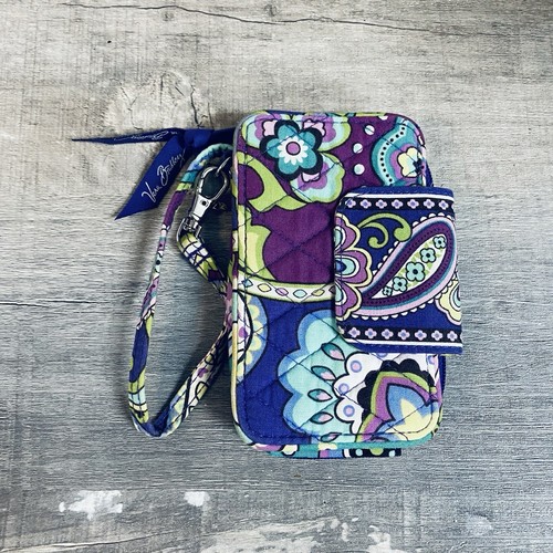 Vera Bradley Muster meliert lila Blumen Paisley Geldbörse Kalbsleder