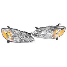 Headlight for 2003-2008 Toyota Corolla Chrome Housing Lamps Pair Left Right