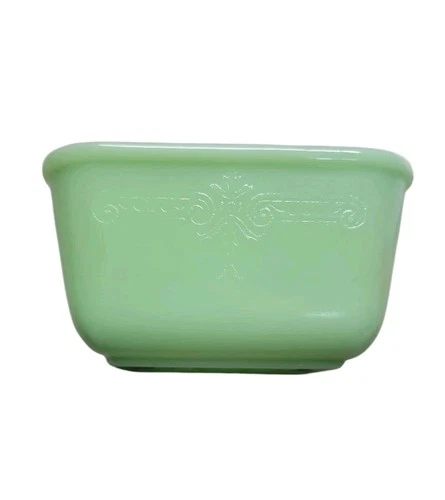 Vintage Fire King Jadeite Philbe Green Refrigerator Glass Dish NO LID