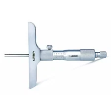Insize 3240-6 Depth Micrometer, 4" L Base, Flat Anvil