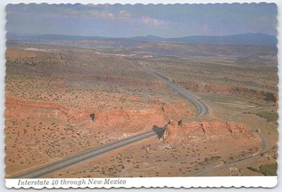 Interstate 40 New Mexico Laguna Pueblo Red Rock Desert Chrome Postcard