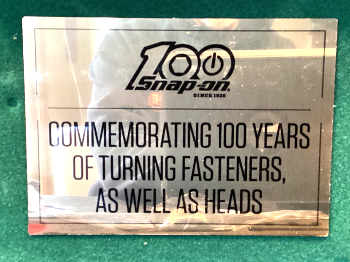 100pc Snap-on 100th Edition Gold Incentive 1/4in General Service