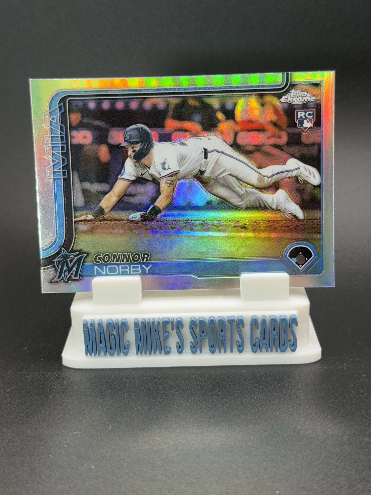 Connor Norby Rookie 2025 Topps Chrome #199 SP Image Variation Miami Marlins RC