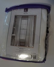 Lush Decor Pom Pom 54 x 84 Rod Pocket Window Curtain Panel Light Filtering Black