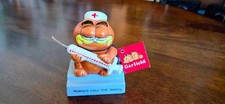 Vintage Garfield RN Nurses Call The Shots Ceramic Figurine 1981 Enesco Nurse