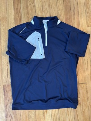 Peter Millar Crown Crafted 1/4 Zip, Blue And White, Size M