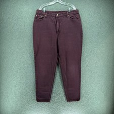 Vtg Levis 550 Relaxed Fit Mom Jeans Womens 20 Maroon Red High Rise Made in USA