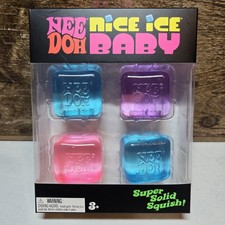 AUTHENTIC NeeDoh Nice Ice Baby 4 pack Nee Doh Mini Nice Cube Pink Blue Purple