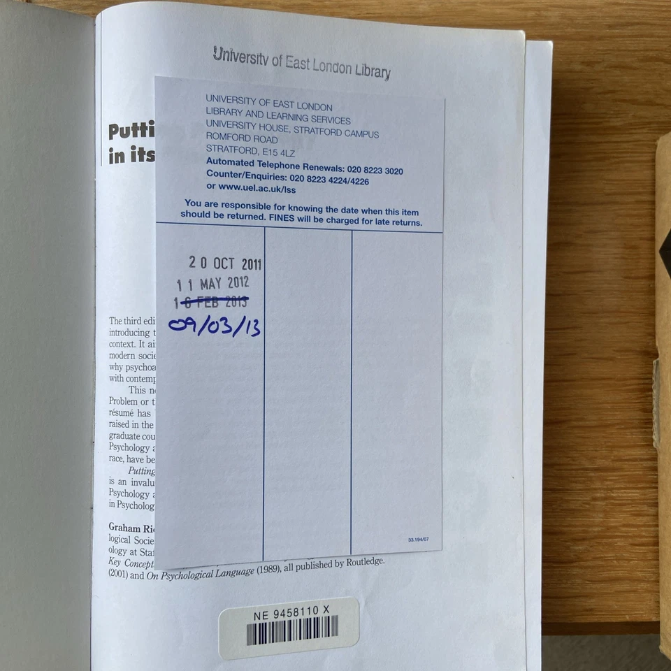 Putting Psychology in Its Place by Graham Richards 3rd Edition (paperback 2010) - Image 3 of 4