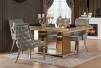 Goldener Luxus Esstisch Mit 4 StüHlen Gold Esszimmer MöBel Tisch 7Tlg