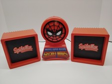 Vintage 1984 Spider-Man Secret Wars AM FM Radio & Speakers - Works READ DESCRPTN