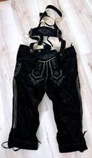 German Import Dark Brown Lederhosen w/ Suspenders Size 48 Medium