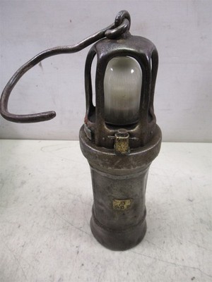 Vintage Early 20th Century 'Bucket Type' Electric Miner's Safety Lamp