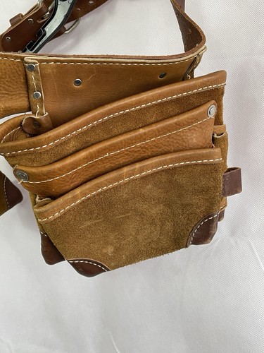 VTG Bucket Boss Tool Belt 11 Pocket Adjustable Carpenter Apron Leather USA Made - Picture 9 of 24