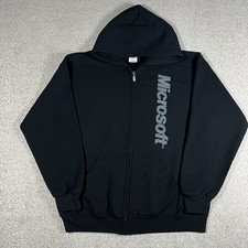 Microsoft Hoodie Mens L Full Zip Promo Computers Sweatshirt Employee Vintage