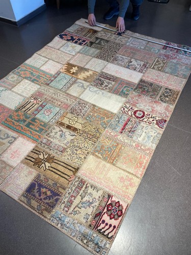 Patchwork Rug, Vintage Carpet, 5.6x7.9 ft Area Rug, Bedroom Rug, Handmade Carpet - Picture 5 of 8