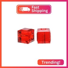 50pcs Adabele Austrian 8mm Faceted Cube Crystal Loose Beads Light Siam Red Compa