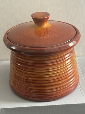 Vintage Crown Devon England Kräuselungseffekt Aufbewahrungstopf mit Deckel