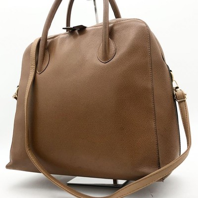 CELINE Hand Bag Tote Bag 2way Leather Light Brown Authentic