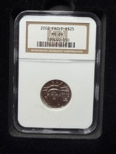 2002 $25 Platinum Eagle MS69 1/4oz .9995 2600.00 per troy oz