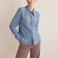 NWT Boden Fitted Workwear Shirt Captains Blue 10R