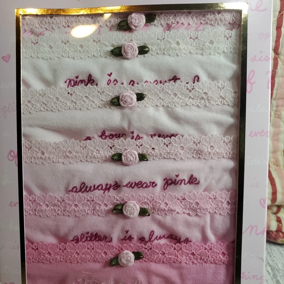 PINK × LoveShackFancy “Rules of Pink” 7-Pack V-String Panties (Limited Edition) - Image 2 of 4