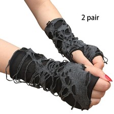 4x Women's Punk Fingerless Gloves, Easy to Wear, Durability Premium, Cosplay