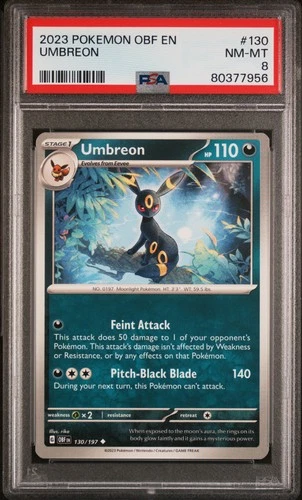2023 POKEMON OBF EN-OBSIDIAN FLAMES #130 UMBREON PSA 8