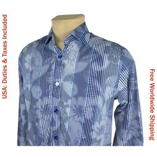 Desigual Mens Blue Cotton Regualr Fit Long Sleeve Shirt Size S