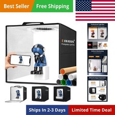 Light Box Photography, 12"x12" Photo Booth Box with 120 LED Lights Dimmable ...
