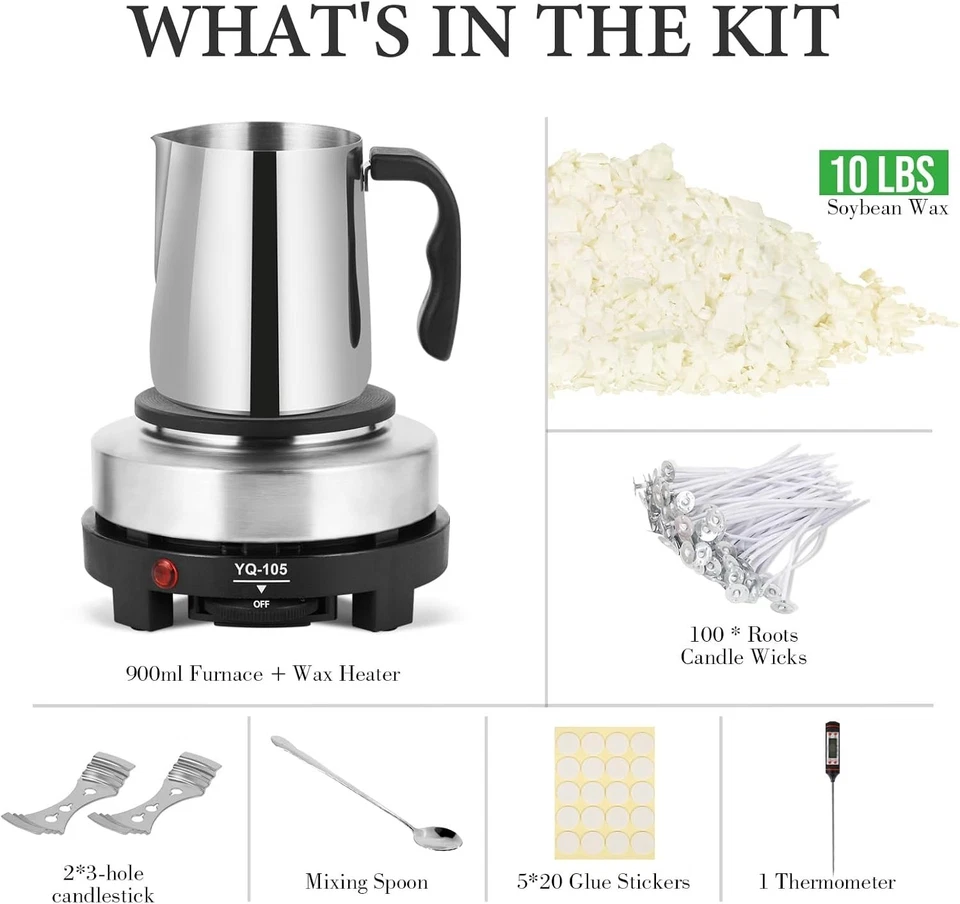 Soy Candle Wax Melting Kit - Electric Hot Plate Included - Image 4 of 4