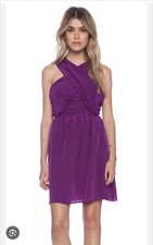 Vestido Amour Vert Ivonne Seda Cruzado Frente Fucsia Talla S Pequeño EE. UU.