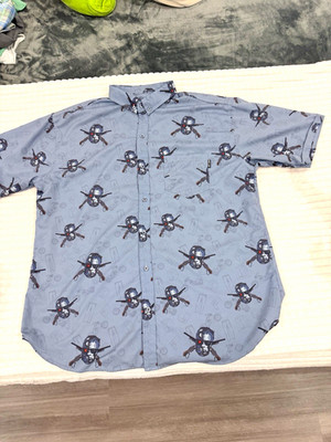 Nine Line Hasta La Vista Baby Terminator Graphic Woven Stretch Shirt 2XL Blue