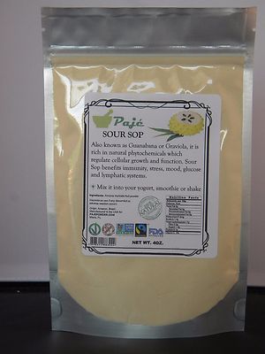 SOURSOP FRUIT powder(not leaves) 4oz 1/4lb  Guanabana Graviola Cell health PAJE 