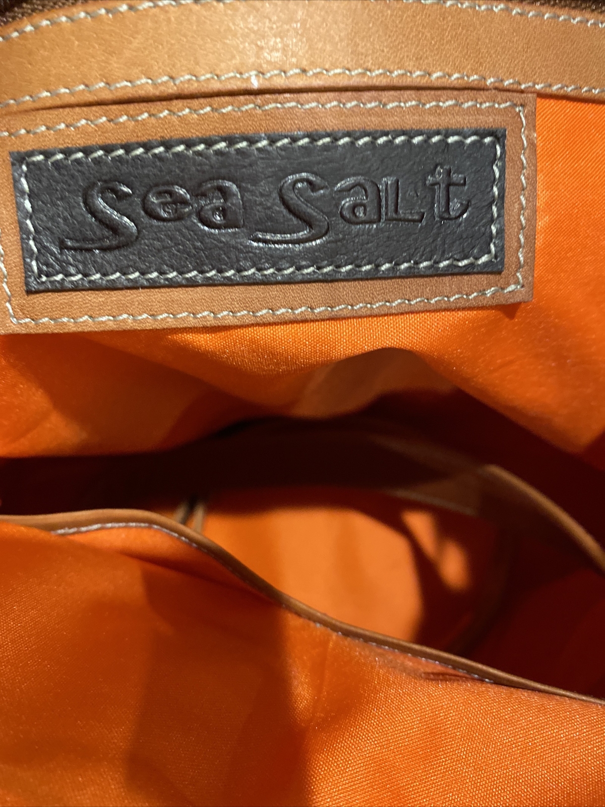 Rare SeaSalt Cornwall Leather and Pink Plaid Fabric Purse NWOT.   image 4