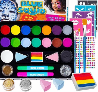 Face Paint Kit For Kids 52 Pieces 14 Colors 2 Glitters 24