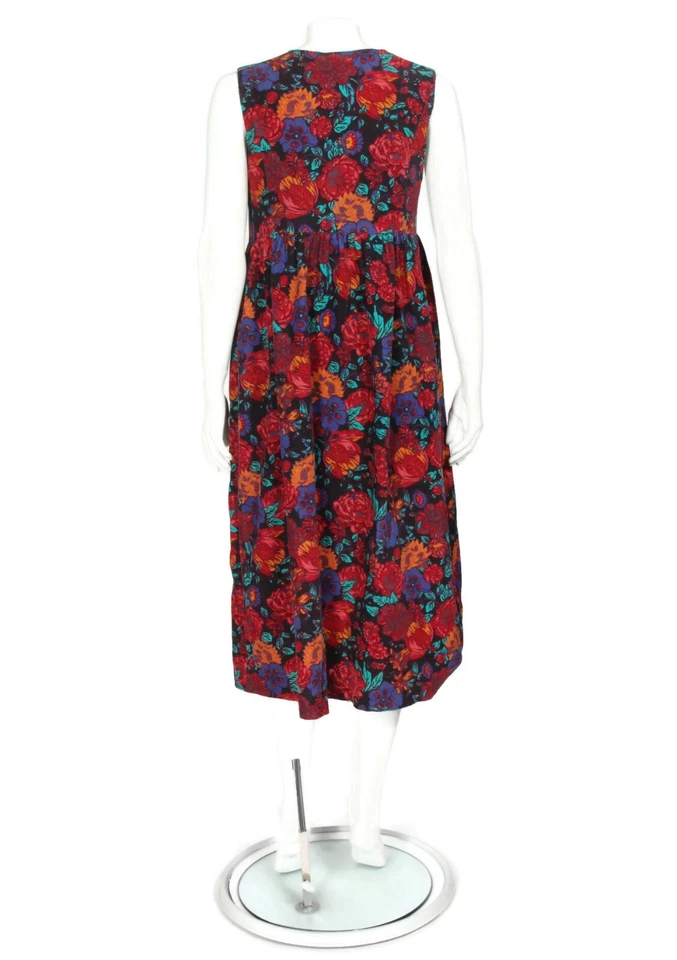 VTG LAURA ASHLEY Corduroy Dress Pinafore Jumper Cottage Y2K Floral sz 8 /961 - Image 4 of 4