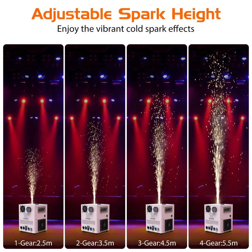 New Cold Spark Machine 1200W Stage Effect DMX Firework DJ Event Party Wedding - Image 4 of 4