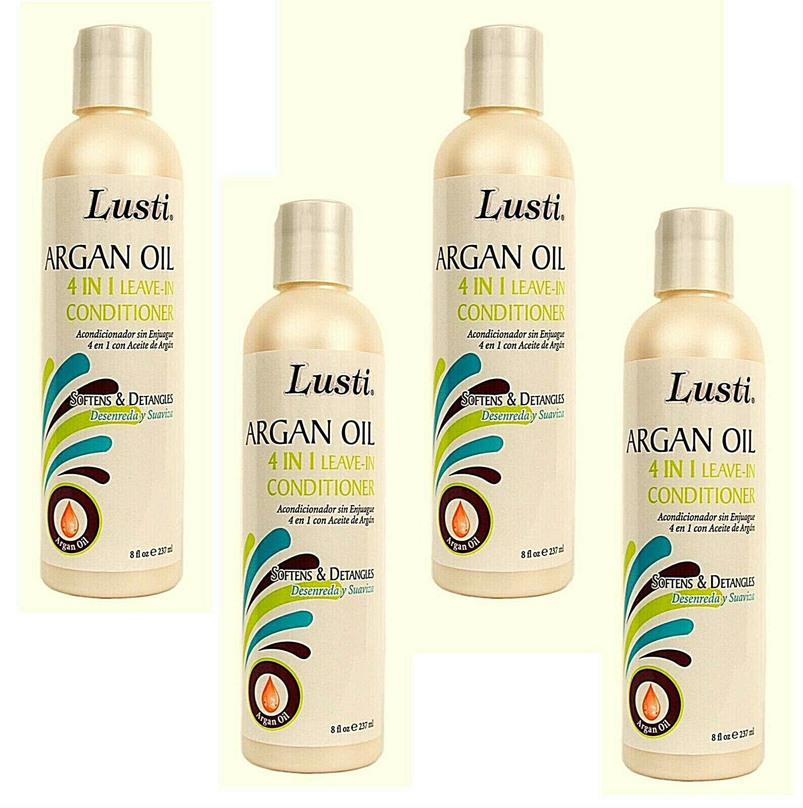 4X Lusti Argan Natural oil 4 IN 1 LEAVE CONDITIONER SOFTEN DETANGLES | eBay