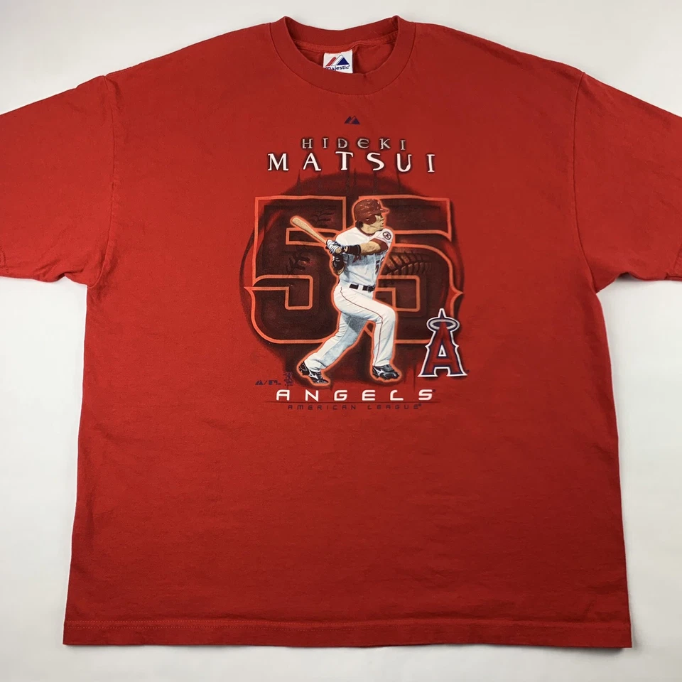 VTG Majestic Hideki Matsui Anaheim Angels T-Shirt Mens 2XL Player Tee - Image 2 of 4
