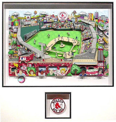 Red Sox Fever Charles Fazzino APDX 3D FRAMED Boston Red Sox Fenway