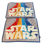 Star Wars 40th Anniversary Standard Quilted Pillow Case Set 2 Logo Gray Blue
