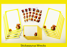 Squirrels  Sunflowers Stationary Set with Sticker Sheets