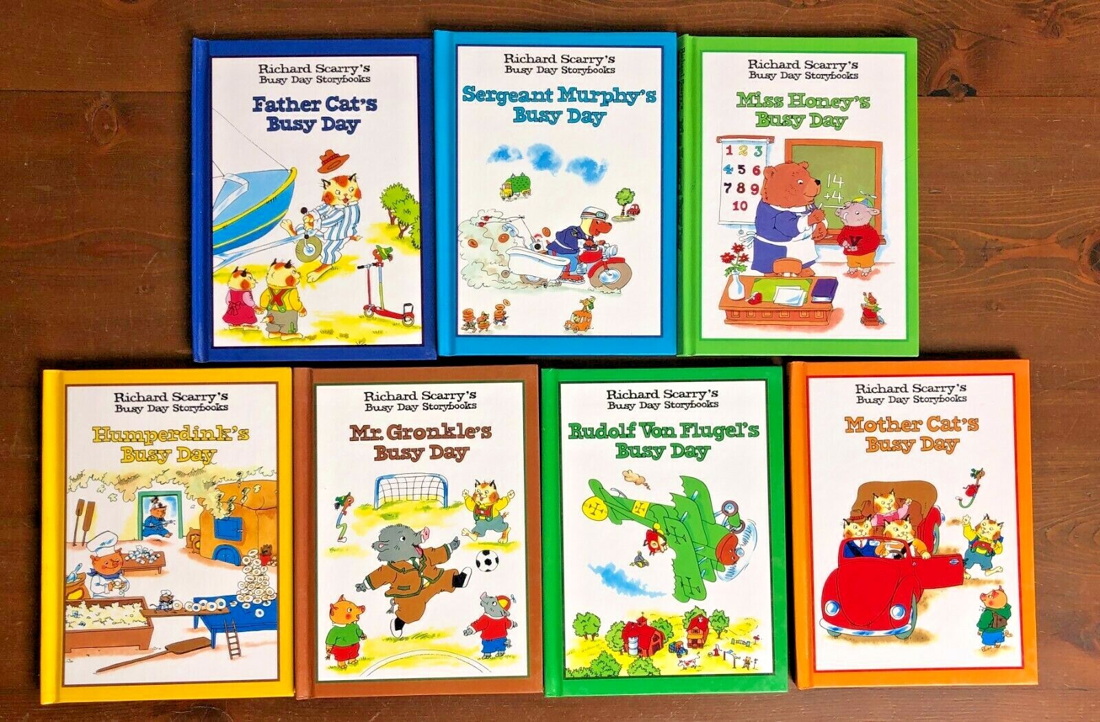 Lot 7 Richard Scarry Busy Day Storybooks Father Cat Miss Honey Mother Humperdink Ebay