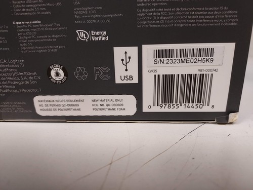 Bezprzewodowy zestaw słuchawkowy do gier Logitech G935 7.1 LIGHTSYNC, czarny *PRZECZYTAJ* - Zdjęcie 5 z 14