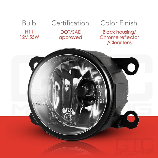 Fog Lights for 1215 Honda Pilot Replace Lamp Chrome Ring Wiring Kit