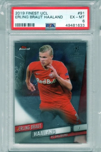 Erling Haaland 2019 Topps Finest UCL RC Rookie PSA 6