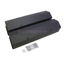 Small Block Chevy Black Powder coated Fabricated Aluminum Valve Cover SBC NoHole