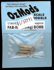 OzMods Models 1/144 Russian FAB-500 500kg BOMBS Resin Set
